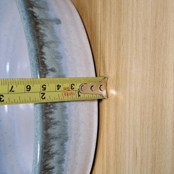 Signed Lee Segal Art Pottery Bowl Plate Display Tray 9" Blue Speckled Drip - Picture 7 of 9